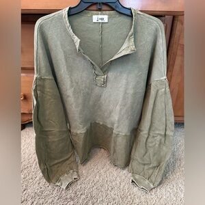NWOT JHER OLIVE MINERAL WASHED TOP